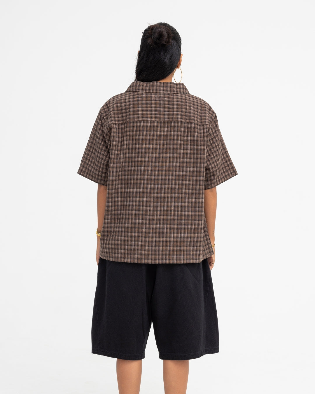 Short Sleeve Shirt (Brown Plaid)