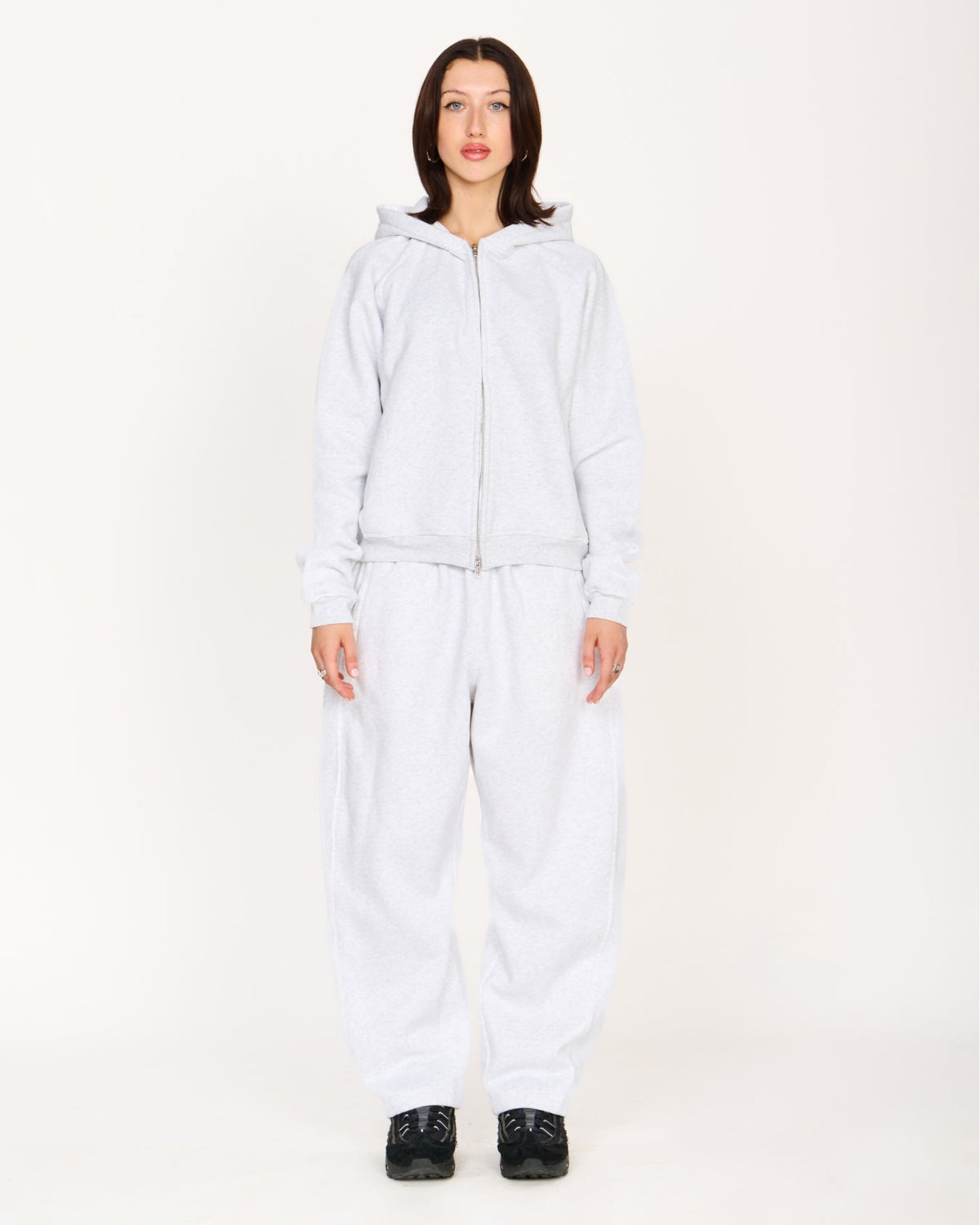 Zip Up Hoodie (Marle White)