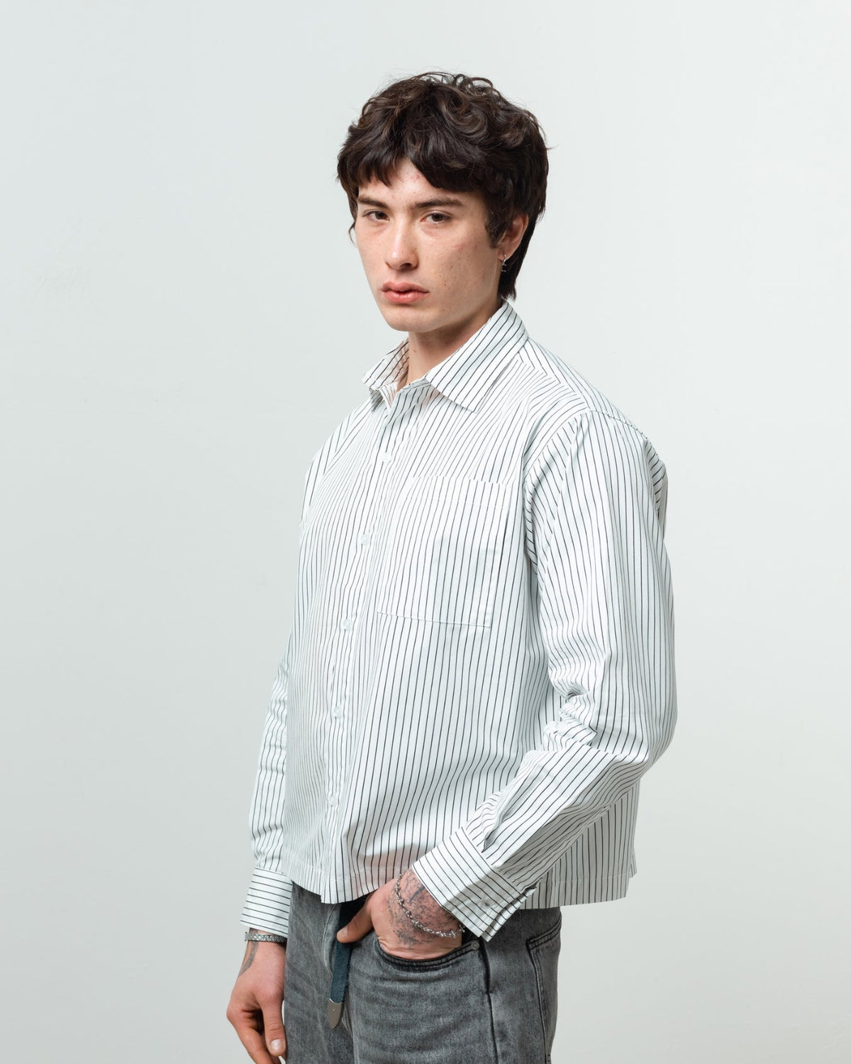 Striped Long Sleeve Shirt (Black/White)