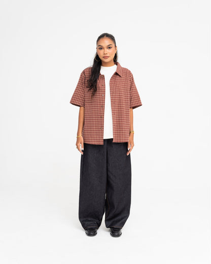 Short Sleeve Shirt (Red Plaid)