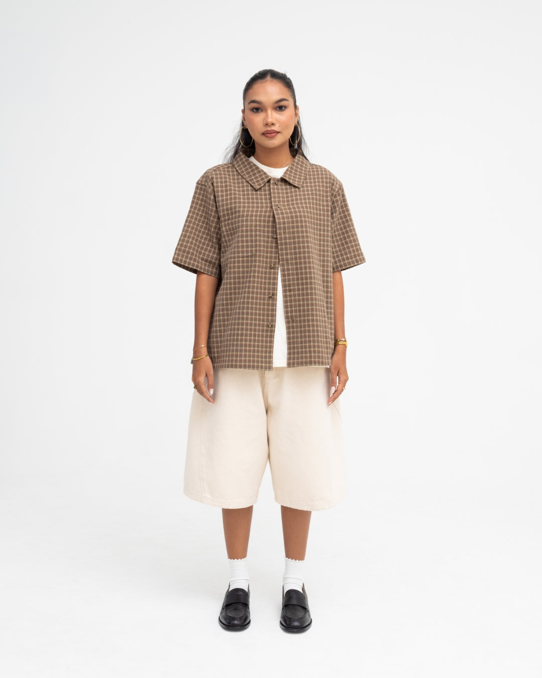 Short Sleeve Shirt (Olive Plaid)