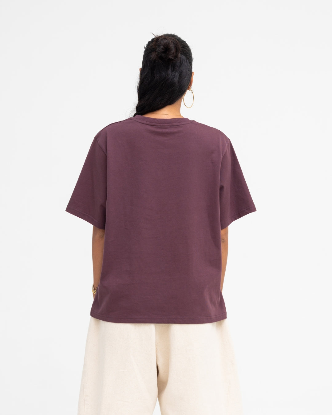 Cropped Basic Tee (Burgundy)