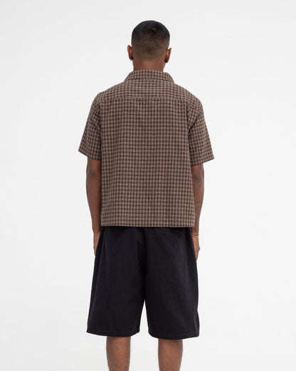Short Sleeve Shirt (Brown Plaid)