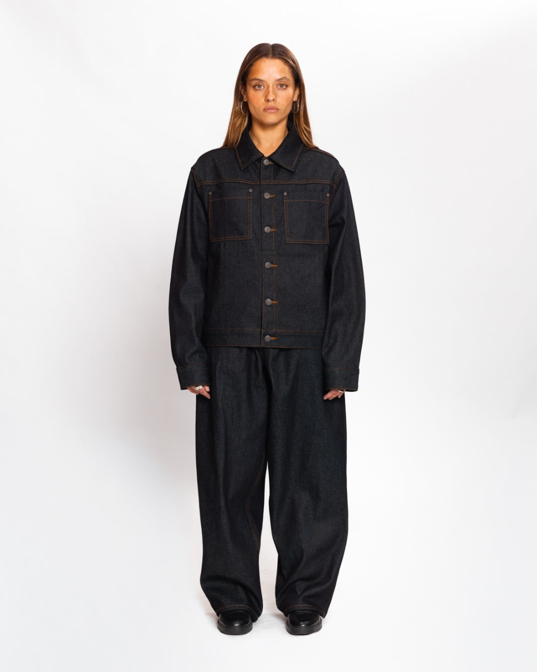 Raw Denim Jacket (Blue Black)