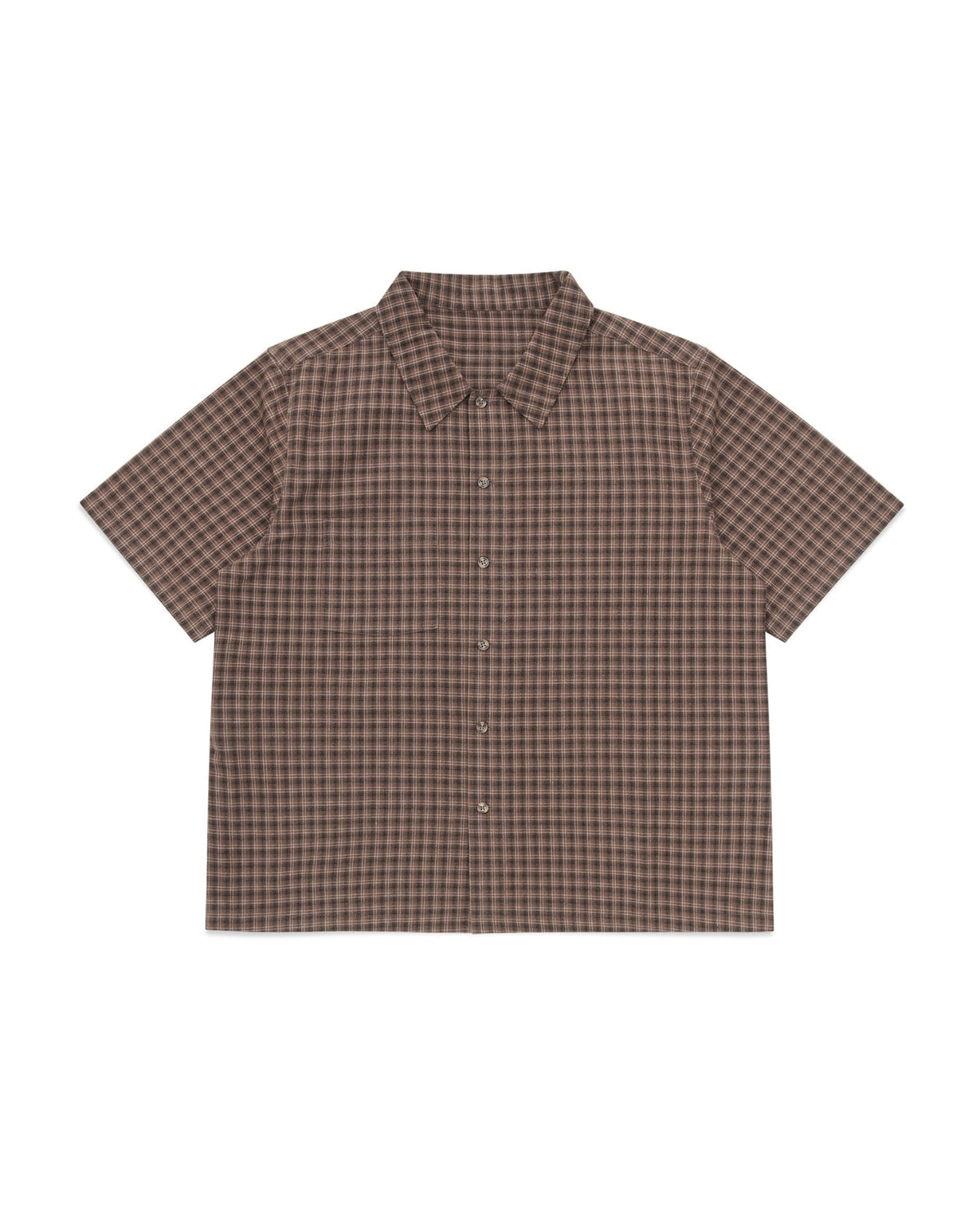Short Sleeve Shirt (Brown Plaid)