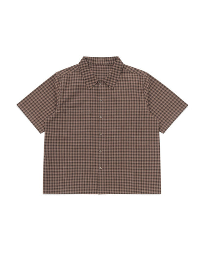 Short Sleeve Shirt (Brown Plaid)