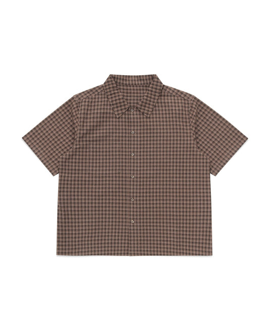 Short Sleeve Shirt (Brown Plaid)