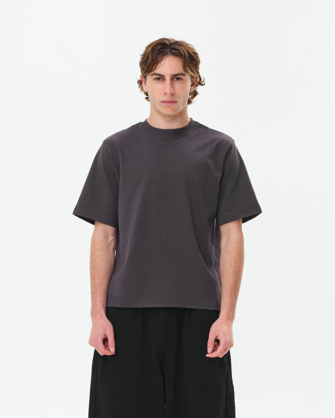 Cropped Basic Tee (Charcoal)