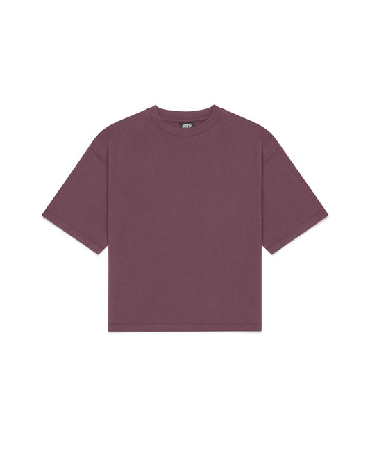 Cropped Basic Tee (Burgundy)